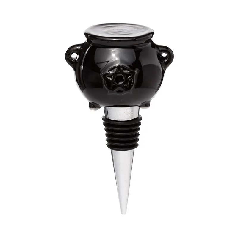 Novelty Ceramic Bottle Stopper - Cauldron