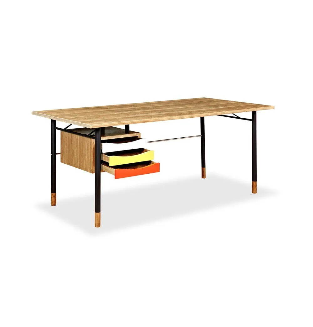 Nyhavn Desk - Ash/Yellow/Red - Reproduction