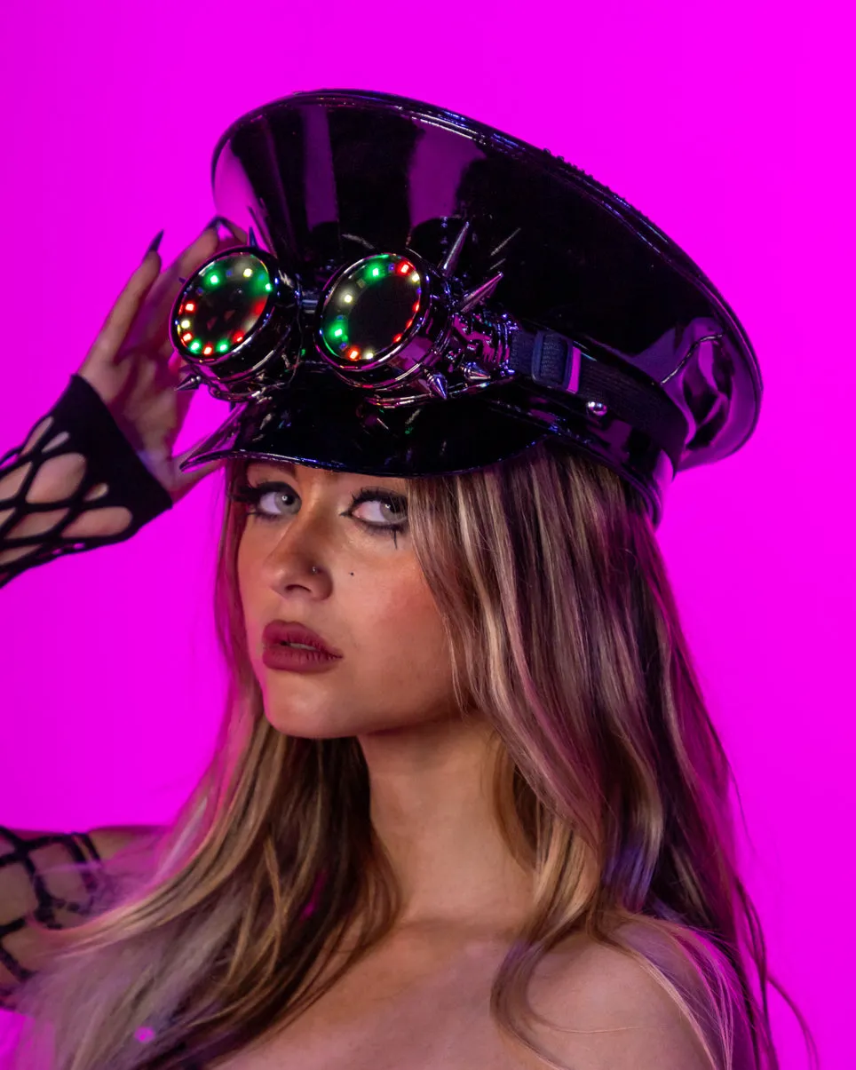 O-Ring Captain Hat w/ Attached LED Goggles