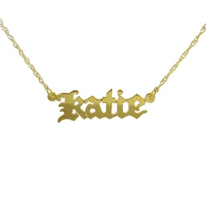 Old English Metal Nameplate Necklace
