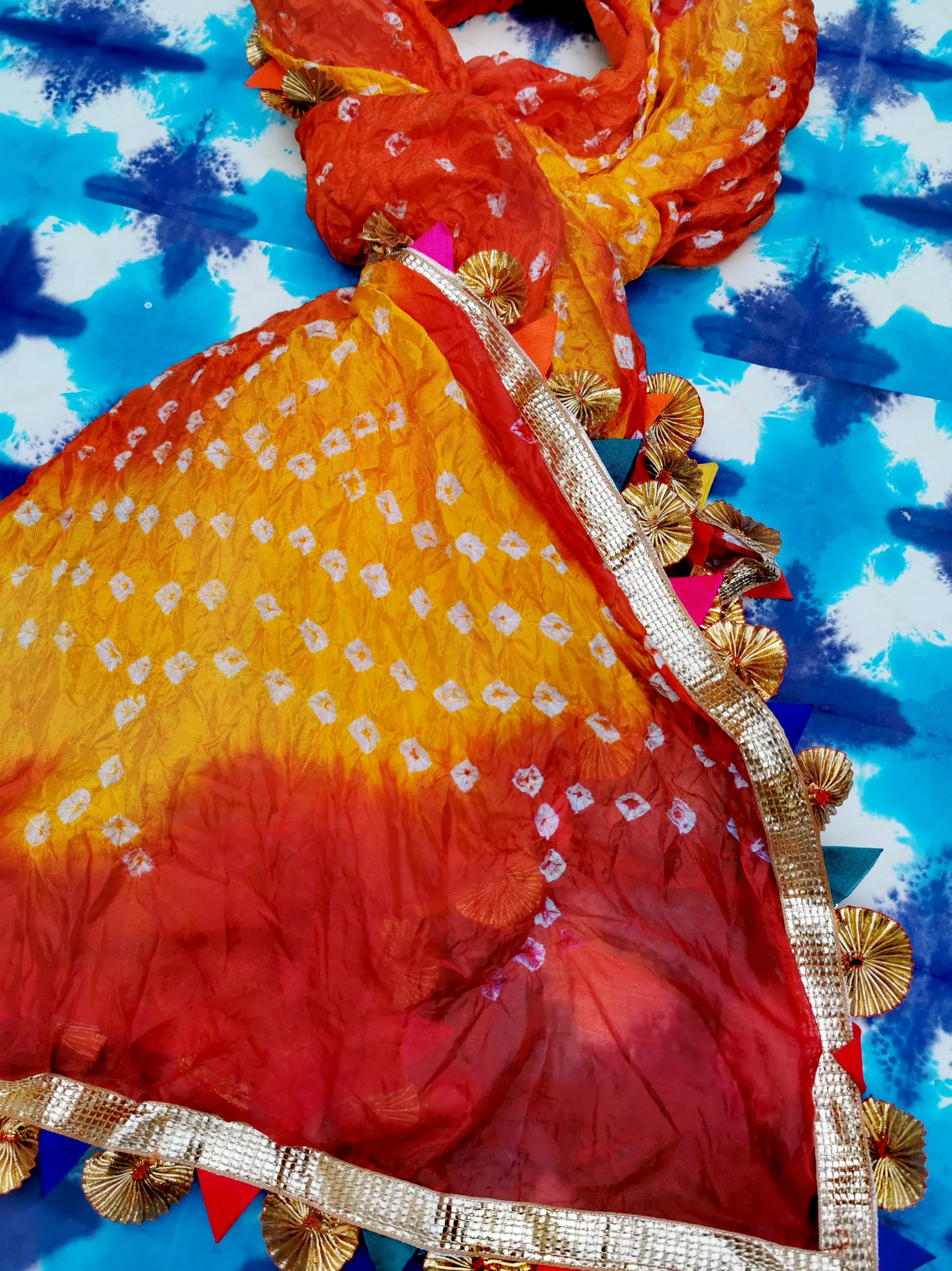 Ombre tie dye kitsch shawl