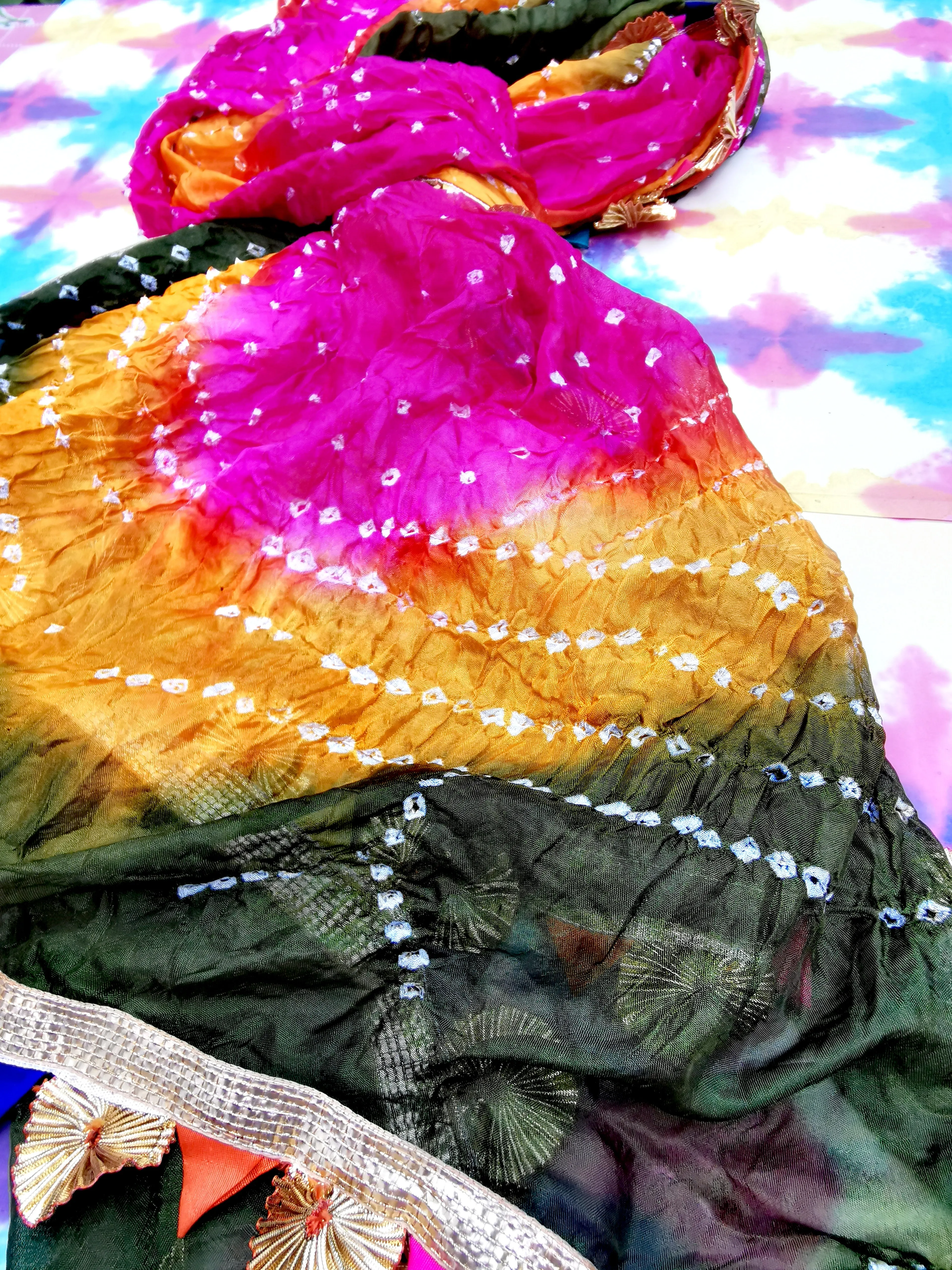 Ombre tie dye kitsch shawl