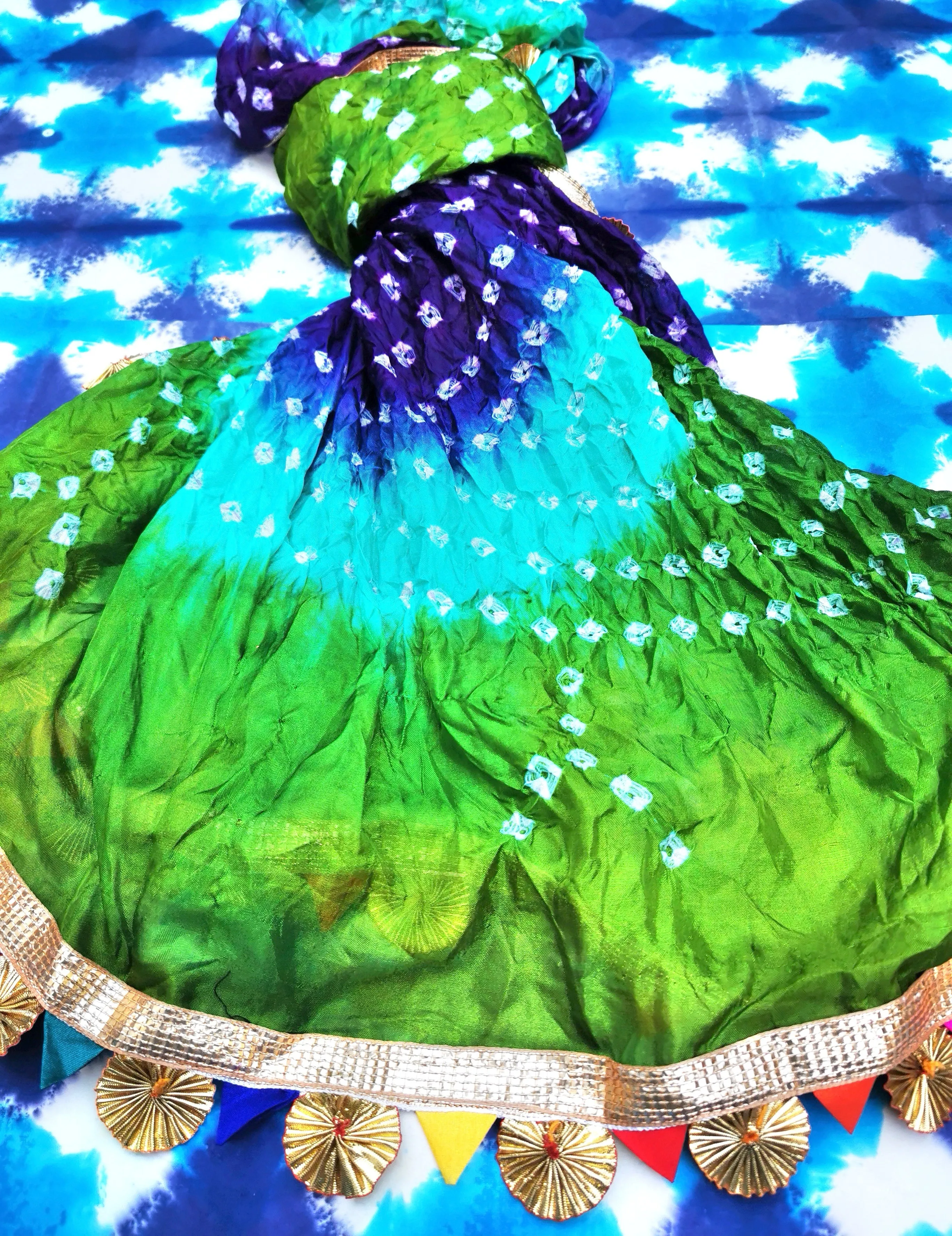 Ombre tie dye kitsch shawl