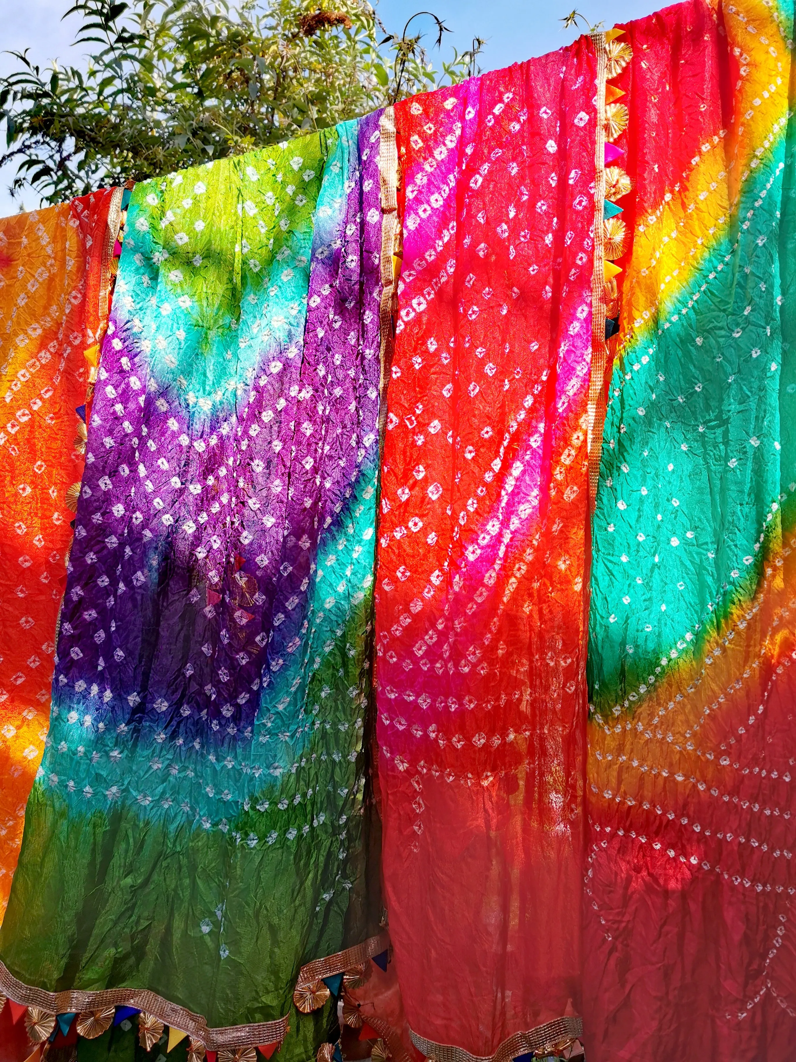 Ombre tie dye kitsch shawl