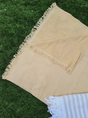 One sided Terry Towel-Multi purpose Bath towel / Beach Towel: BEIGE