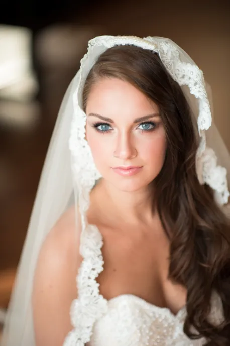 One-tier Cathedral Veil With Scalloped Lace Trims (#PB196)