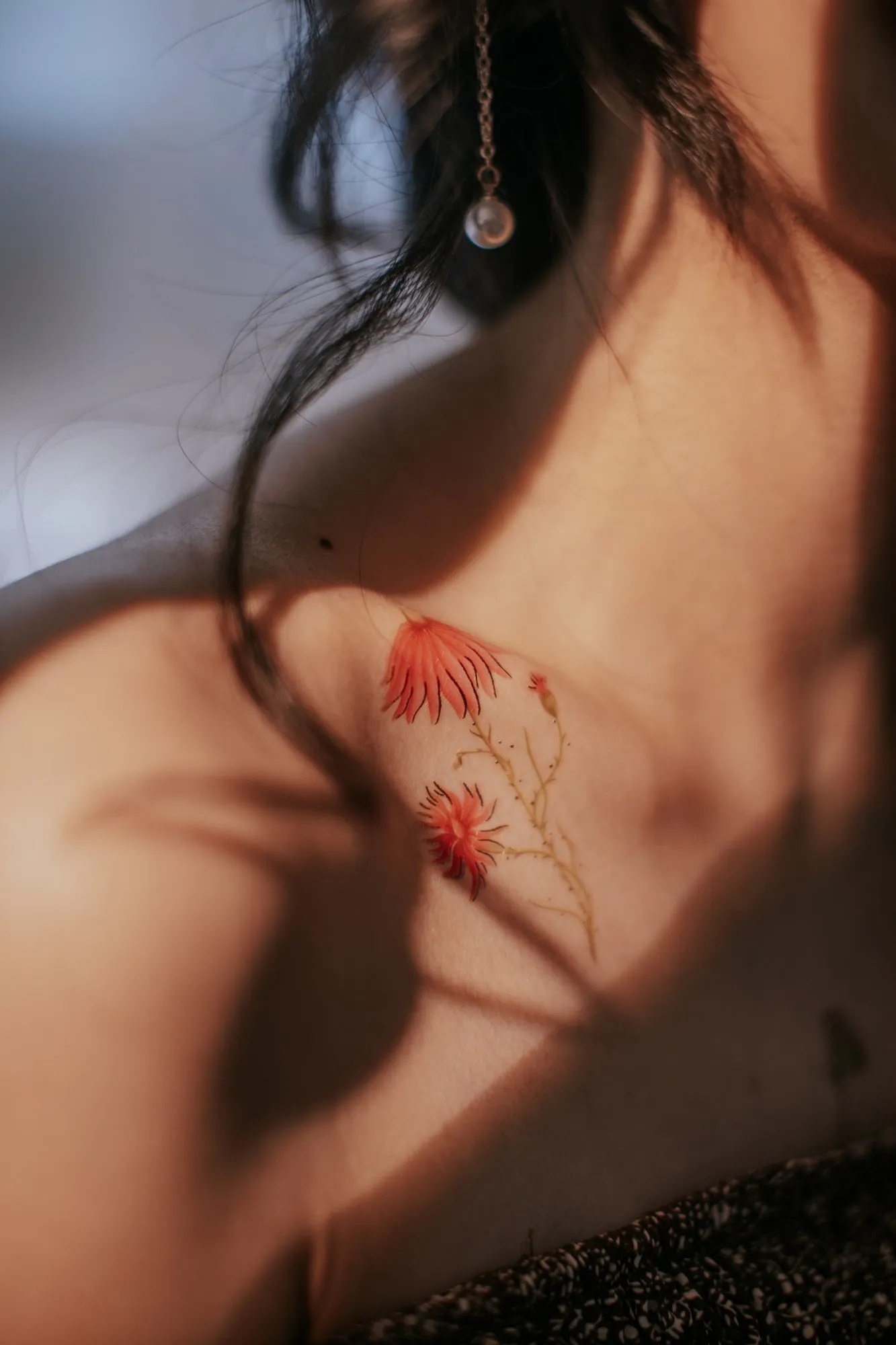 Orange Flowers Temporary Tattoo