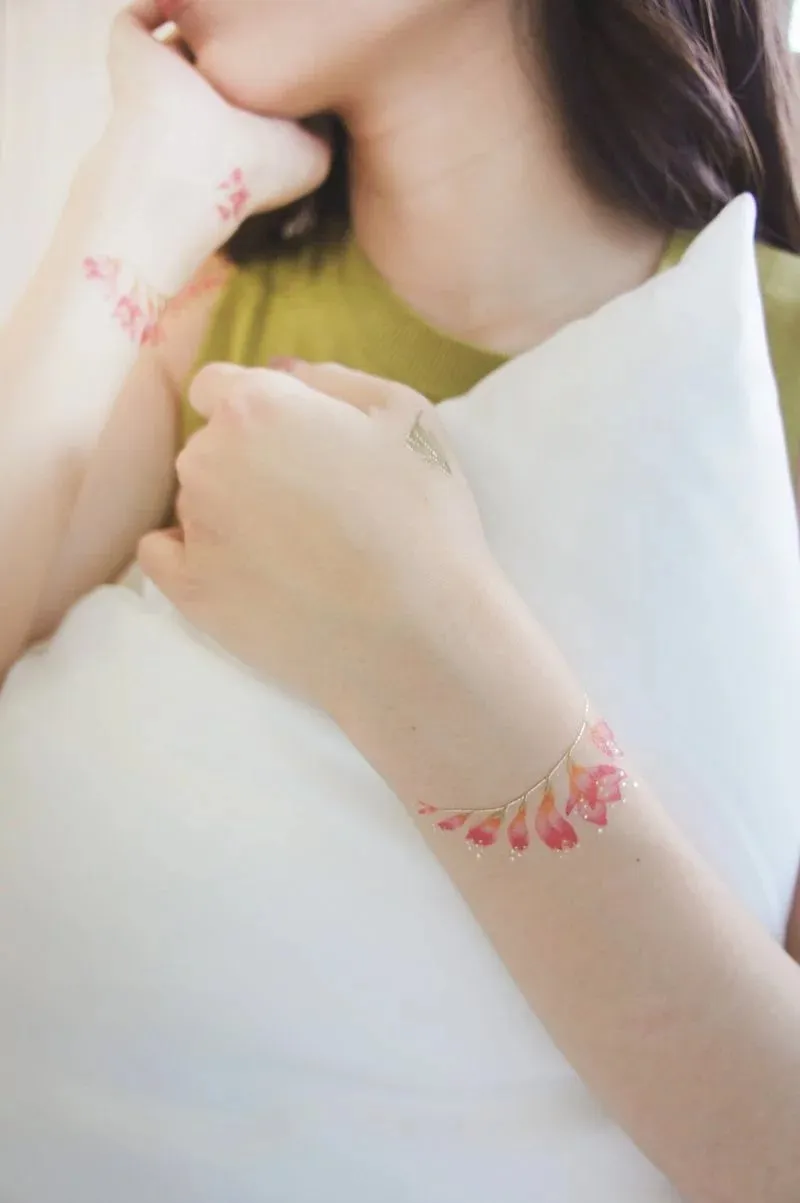 Orange Flowers Temporary Tattoo