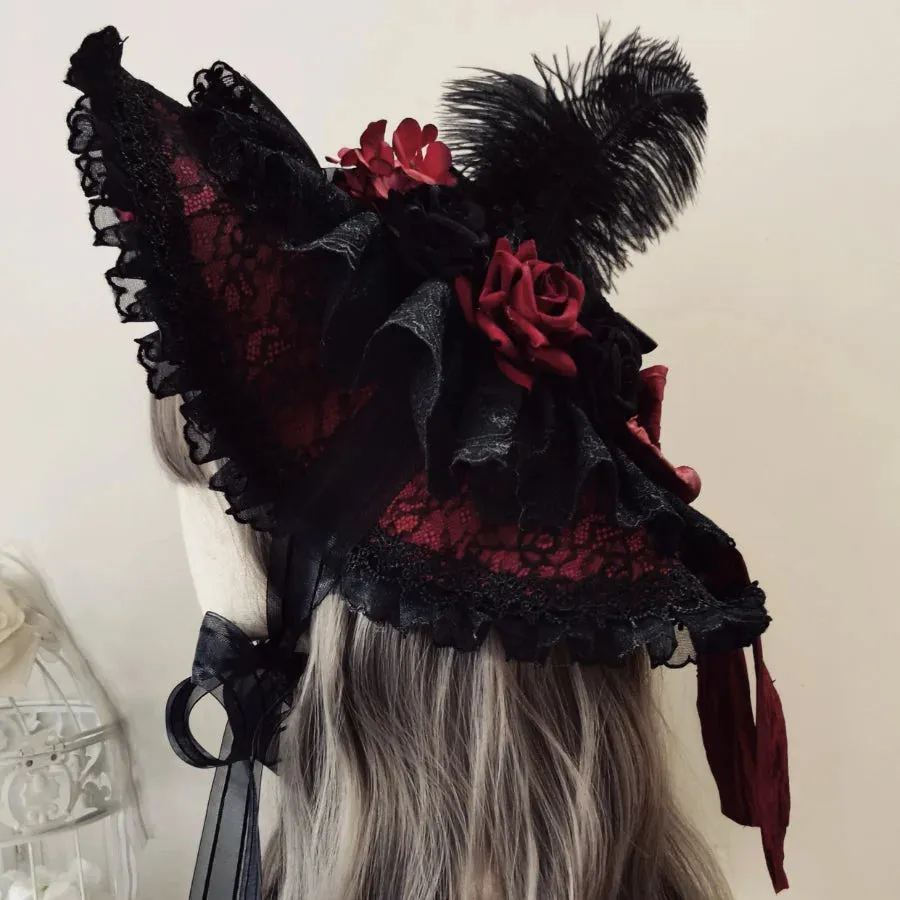 Original Gorgeous Lolita Wide Brim Lace Hat S22672