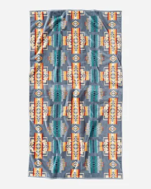 Oversized Jacquard Spa Towel - Slate