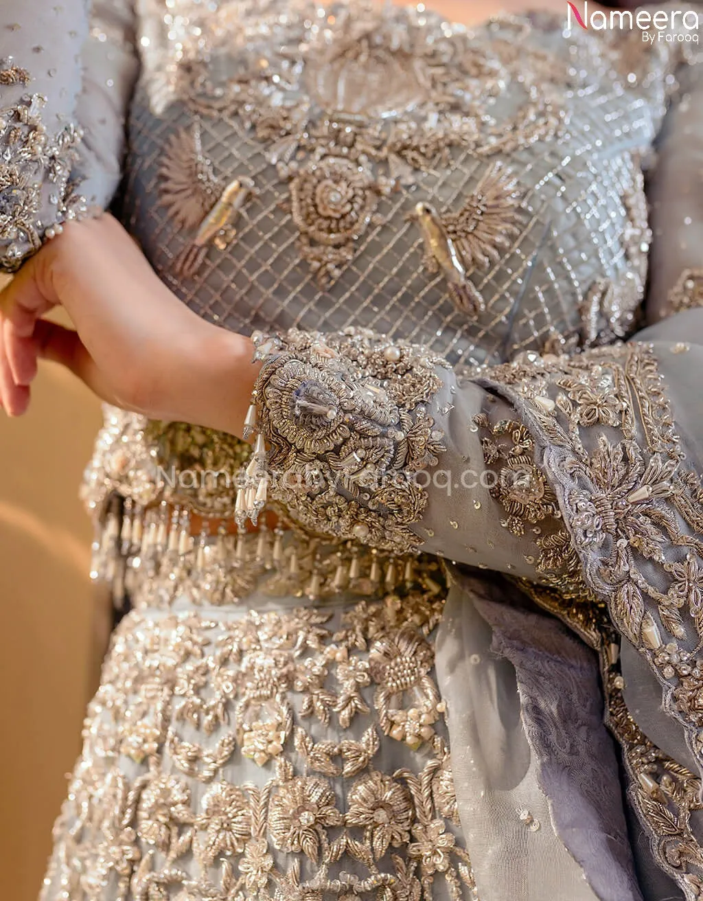 Pakistani Bridal Ghagra Choli in Sky Blue Color #BB262