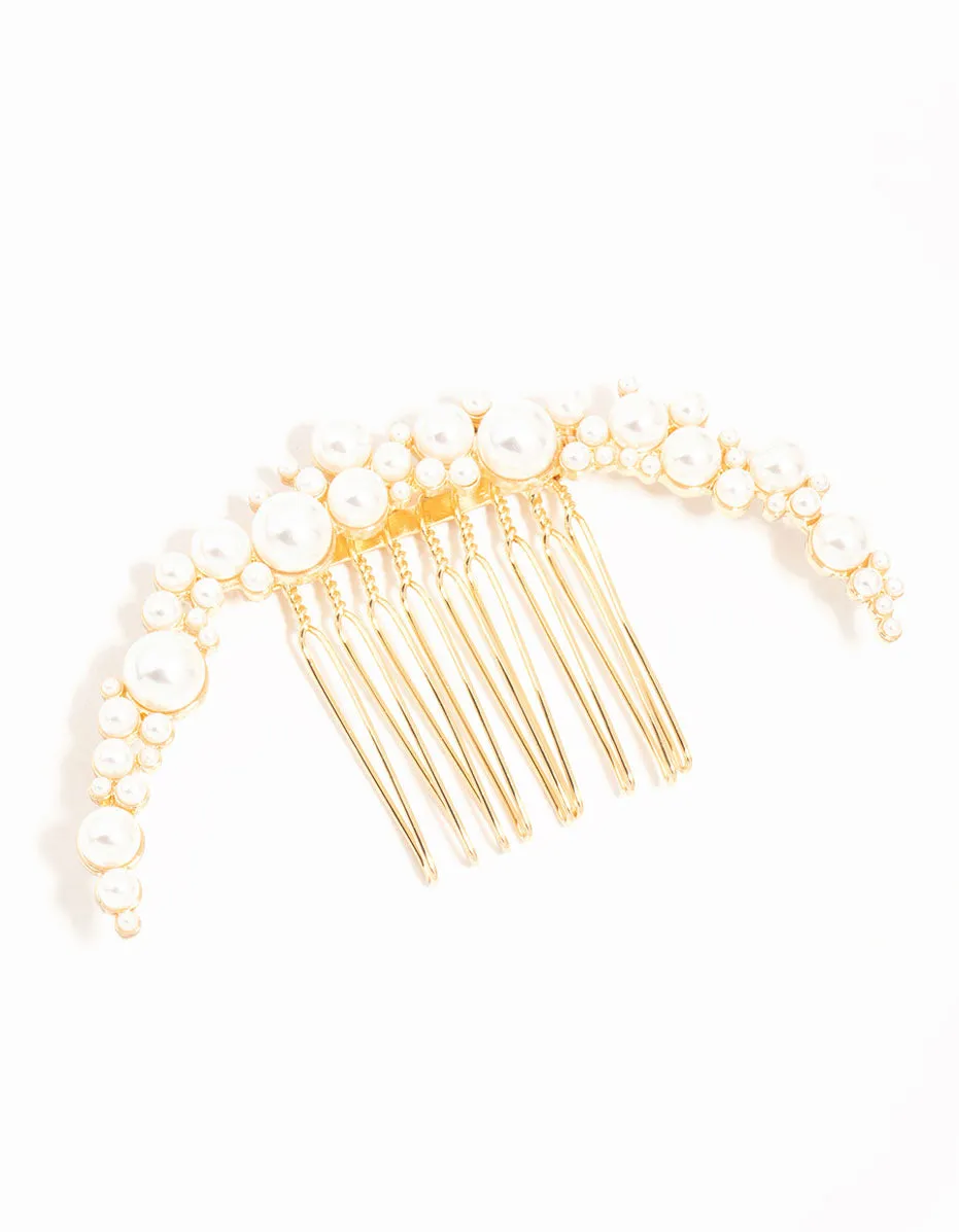 Pearl Cluster U Shape Hair Comb