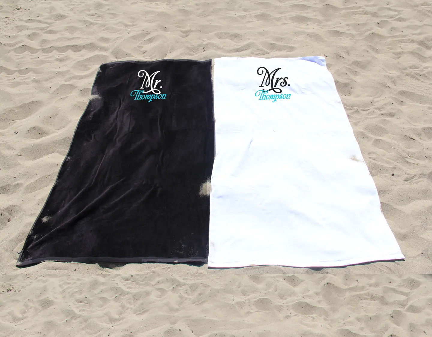 Personalized Mr. and Mrs. Beach Towel Set