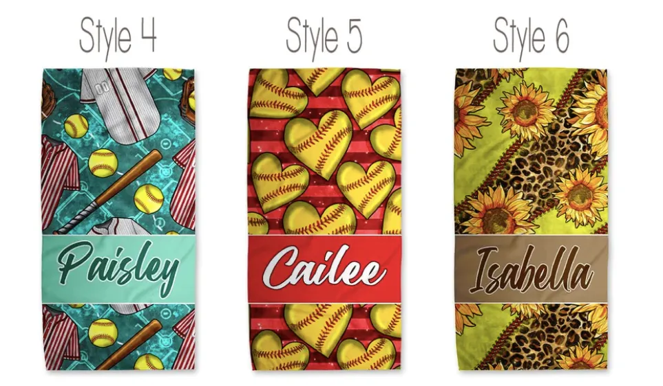 Personalized Softball Towel