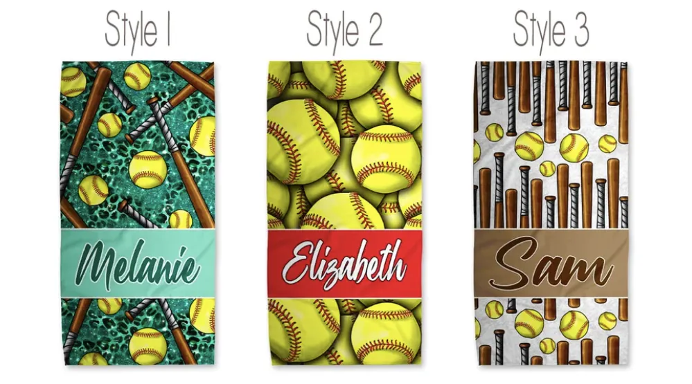 Personalized Softball Towel