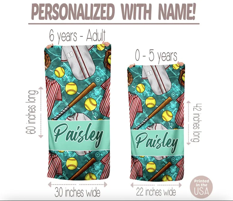 Personalized Softball Towel