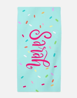 Personalized Sprinkles Beach Towel