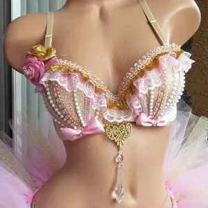 Pink Gold Rave Bra