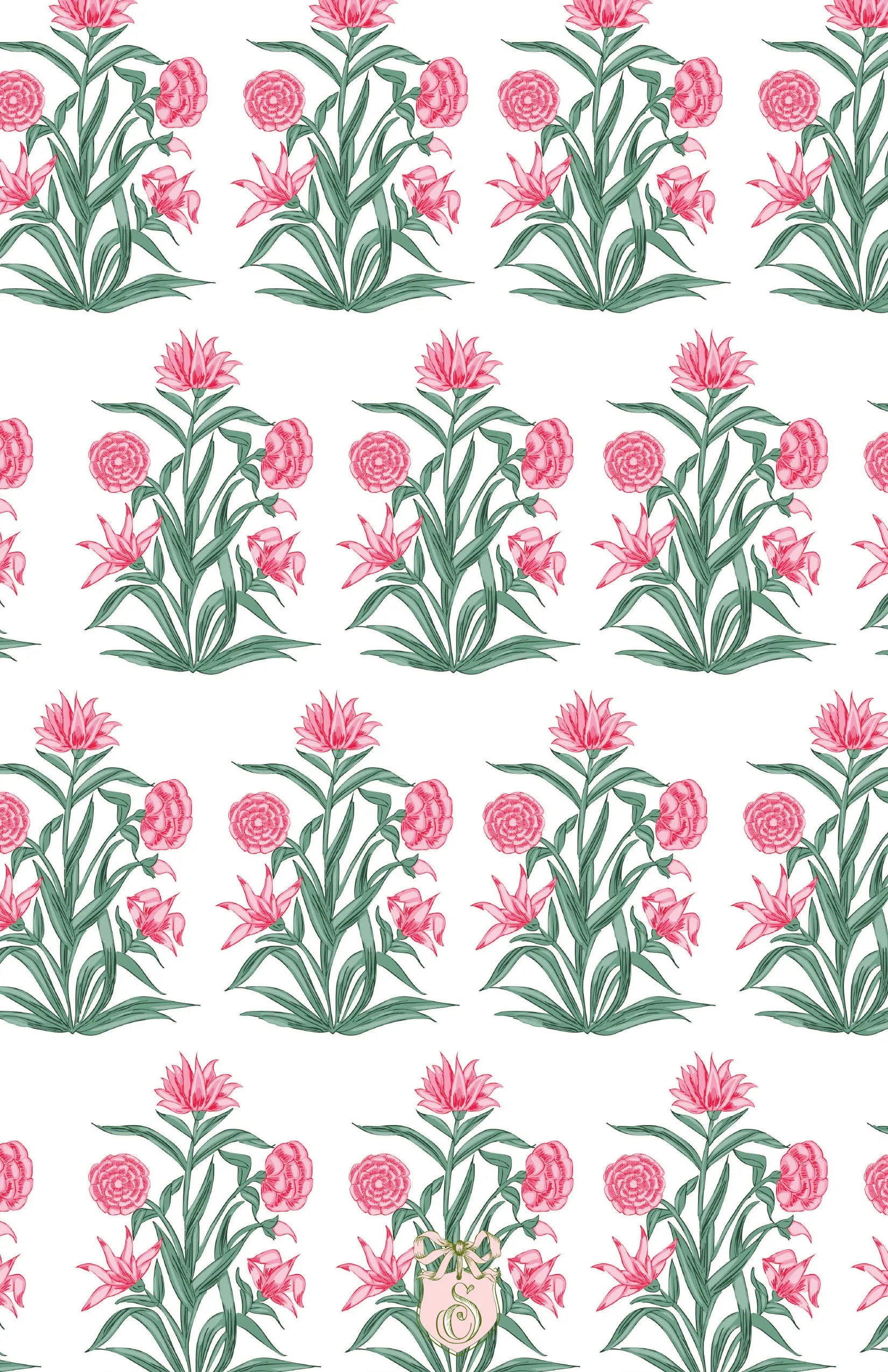 Pink Muhgal Flowers Invitation