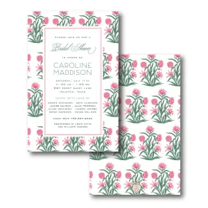 Pink Muhgal Flowers Invitation