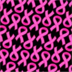 Pink Ribbon Cotton Black Bandana Breast Cancer Awareness