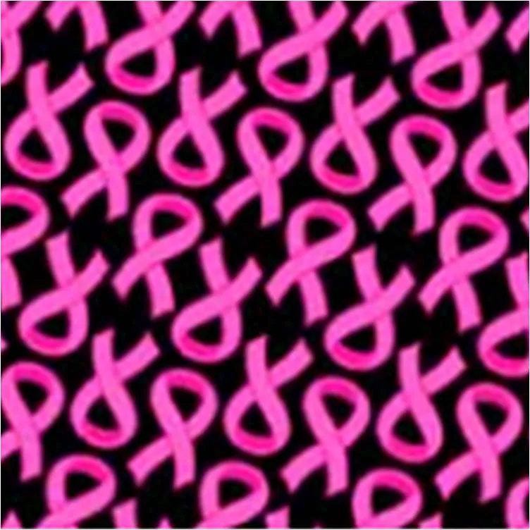 Pink Ribbon Cotton Black Bandana Breast Cancer Awareness