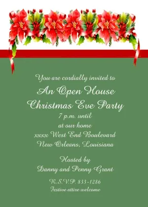 POINSETTIA SPRAY #2 CUSTOM INVITATION