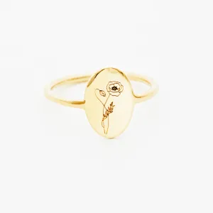 Poppy Ring - August Flower