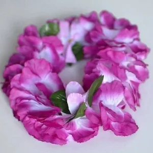 Premium Hawaiian Crown Lei Headband Paradise Petunia with Orchids in Violet Boho