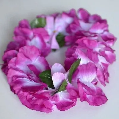 Premium Hawaiian Crown Lei Headband Paradise Petunia with Orchids in Violet Boho