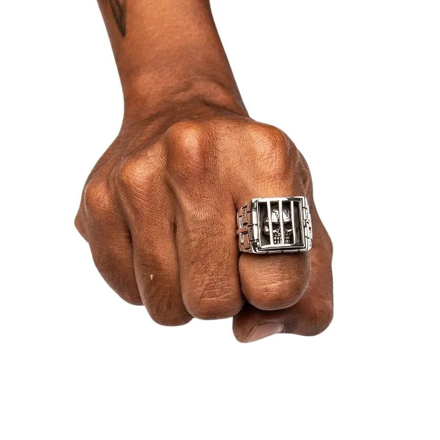 Prisoner Sterling Silver Skull Ring