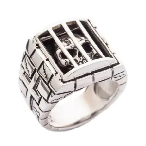 Prisoner Sterling Silver Skull Ring