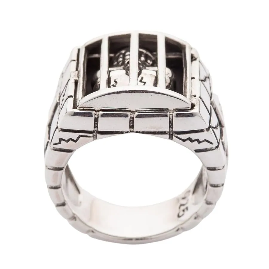 Prisoner Sterling Silver Skull Ring