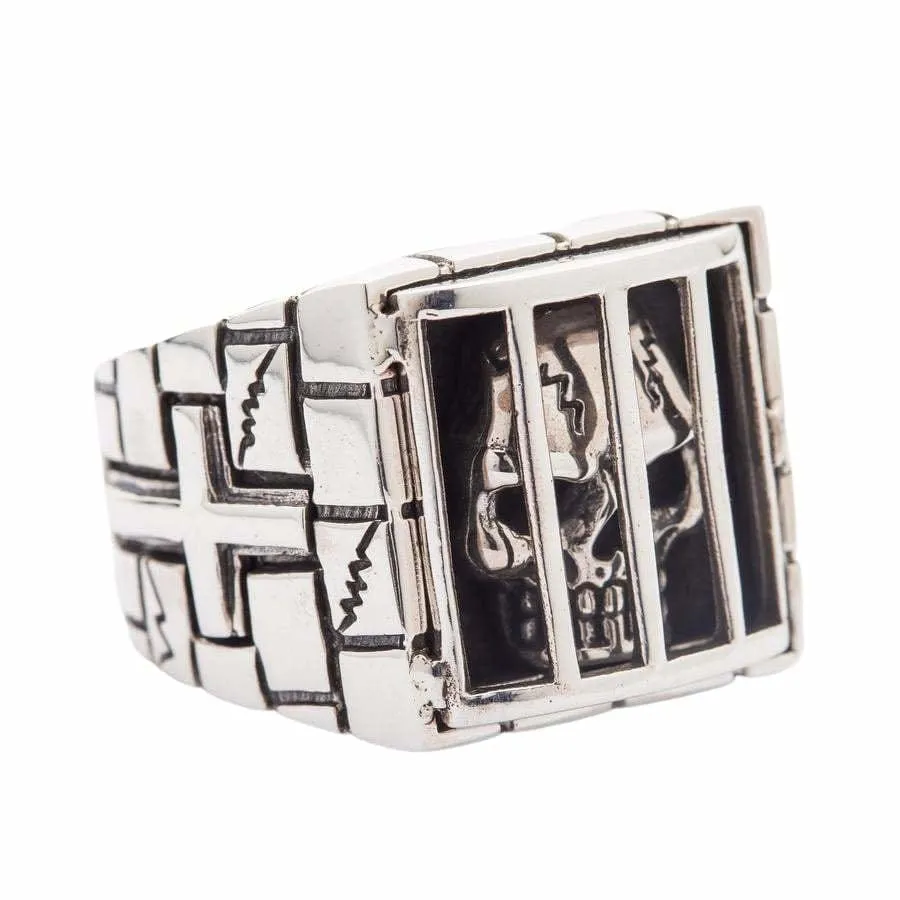 Prisoner Sterling Silver Skull Ring