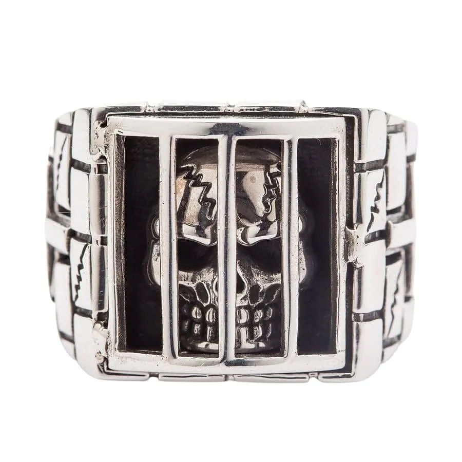 Prisoner Sterling Silver Skull Ring