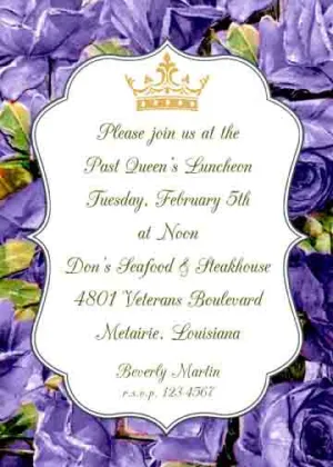 PURPLE FLOWERS CUSTOM INVITATION