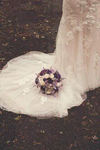 Purple, Plum, Lilac, and Ivory Bouquet with Lavender and Baby's Breath