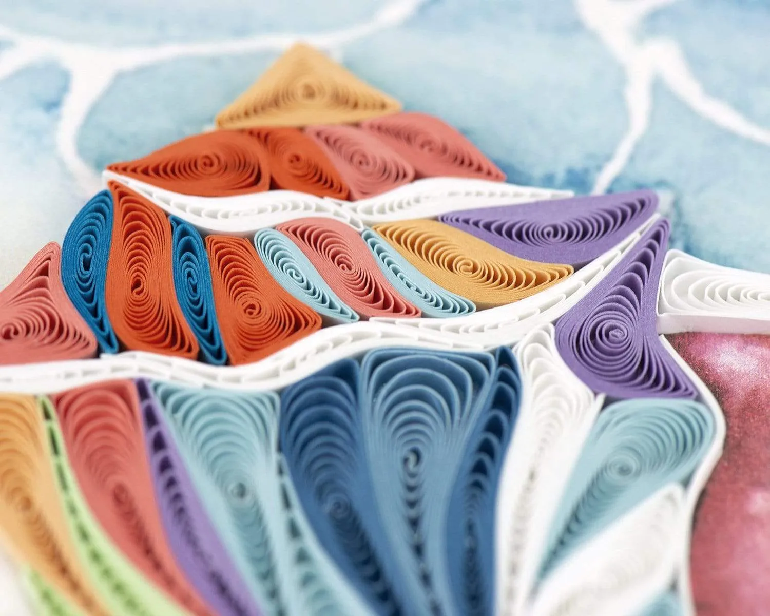 Quilled Rainbow Conch Shell Greeting Card