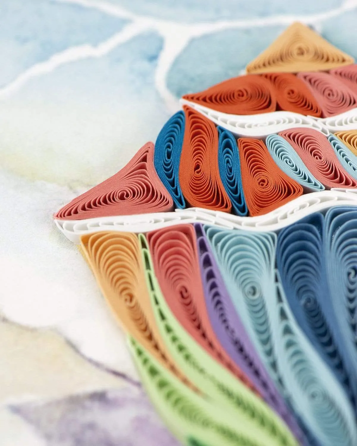 Quilled Rainbow Conch Shell Greeting Card
