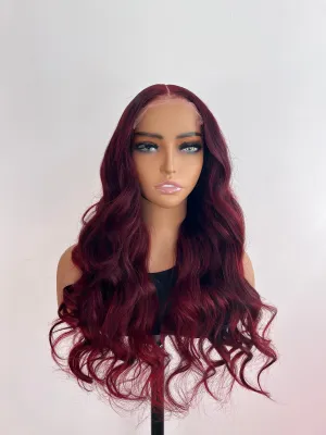 "Kala" READY TO WEAR - 22” 5x5 Long Burgundy HD Lace Closure Human Hair Wig