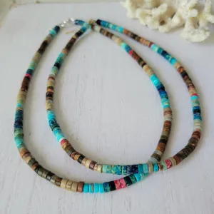 "Lil Grom" Multi Color Heishi Shell Surfer Necklaces - Multiple Colors Available