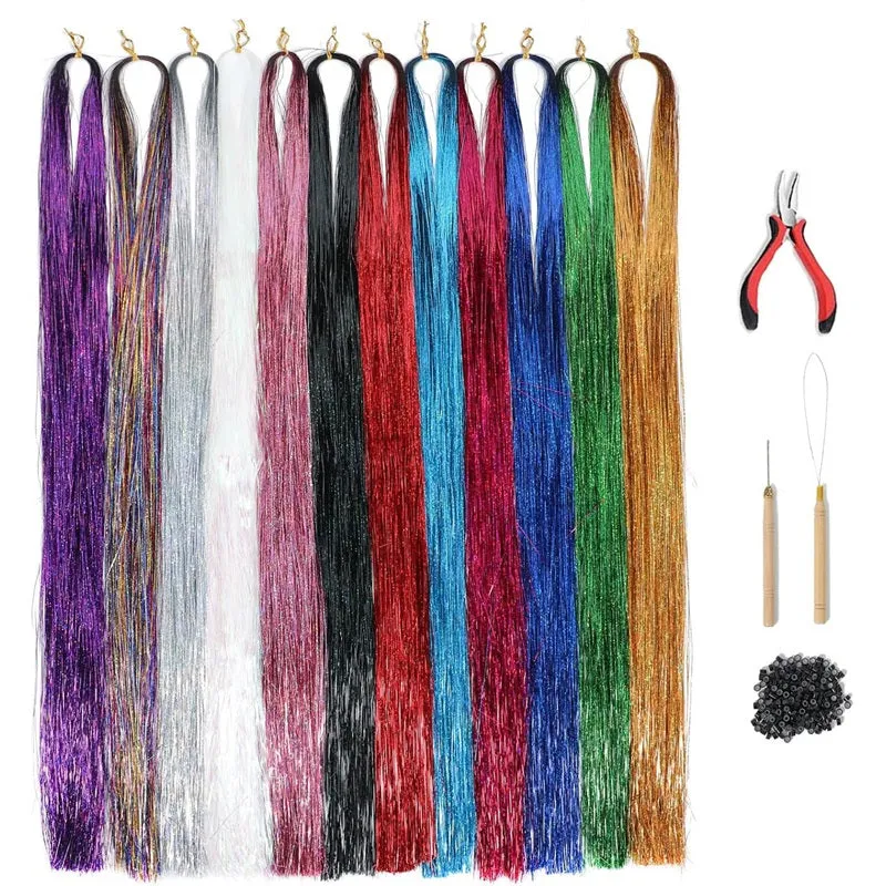 Rainbow Hair Extensions Kit with 12 Colors