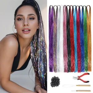 Rainbow Hair Extensions Kit with 12 Colors