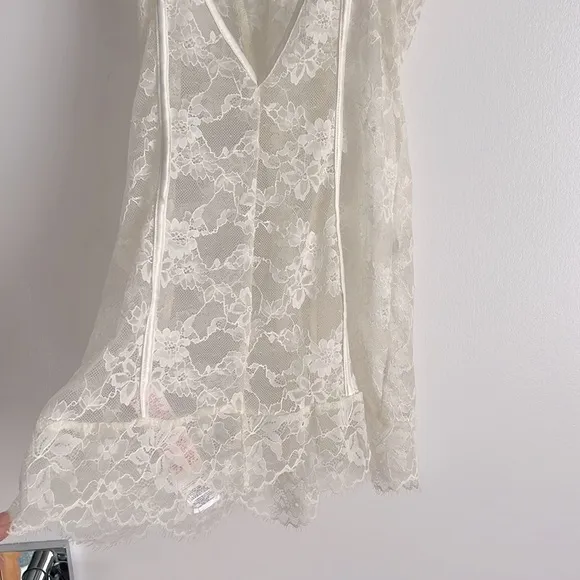 RARE Intimissimi White Ephemeral Jewel Studded Babydoll Lace Slip Dress S