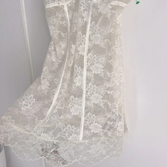 RARE Intimissimi White Ephemeral Jewel Studded Babydoll Lace Slip Dress S