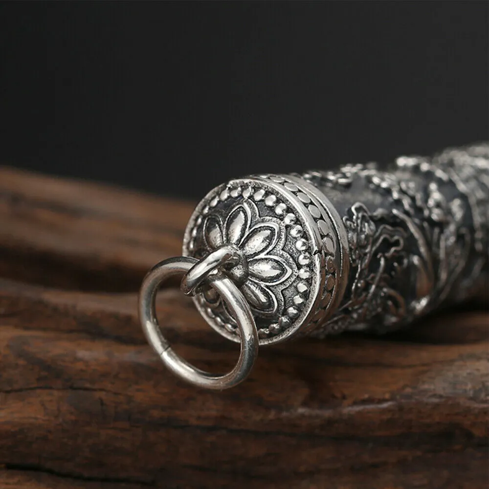 Real Solid 925 Sterling Silver Pendants Animal Dragon Barrel Box Can Open Fashion Jewelry