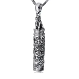 Real Solid 925 Sterling Silver Pendants Animals Dragon Barrel Box Can Open Fashion Jewelry