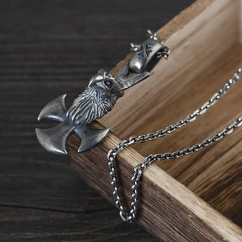 Real Solid 925 Sterling Silver Pendants Animals Eagle Cross Gothic Punk Jewelry