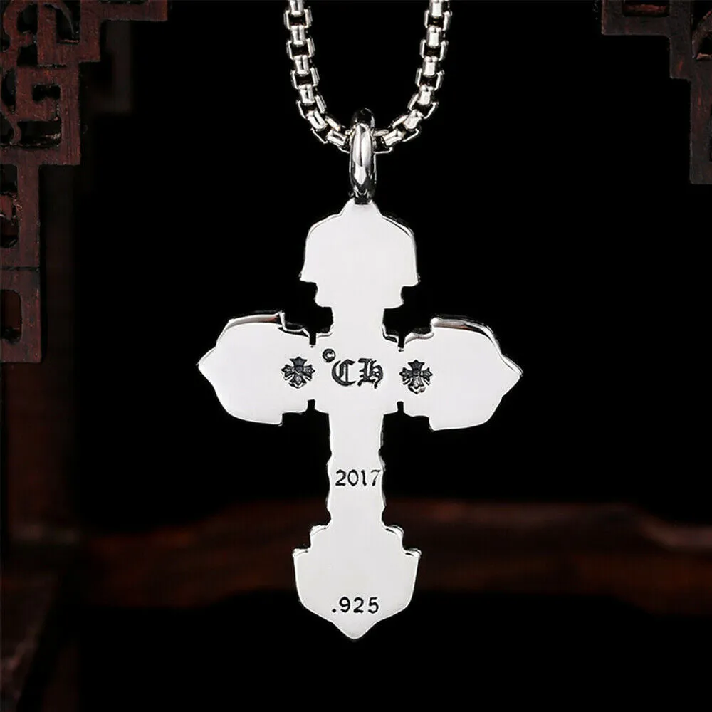 Real Solid 925 Sterling Silver Pendants Cross Flame Arrow Fashion Jewelry