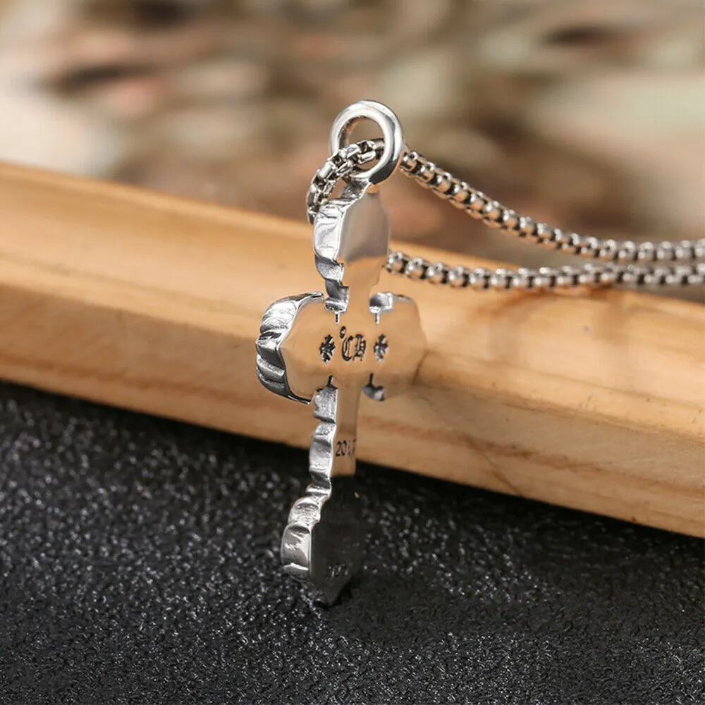 Real Solid 925 Sterling Silver Pendants Cross Flame Arrow Fashion Jewelry